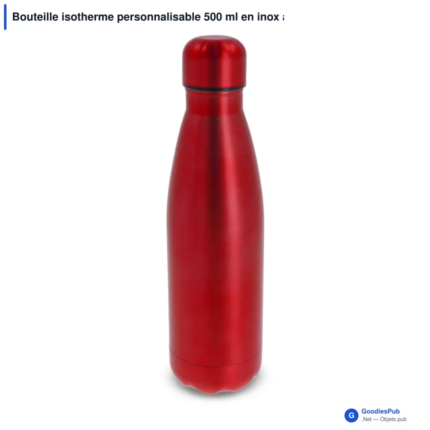 Bouteille isotherme personnalisable 500 ml en inox avec logo - Swing Luxe - Image 3
