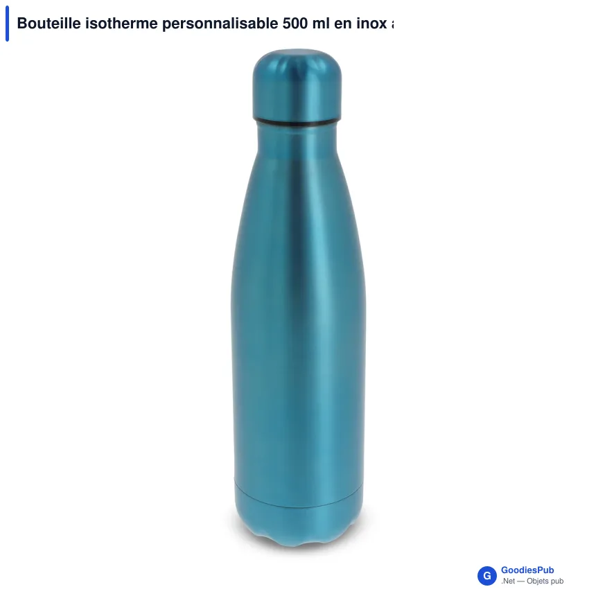 Bouteille isotherme personnalisable 500 ml en inox avec logo - Swing Luxe - Image 4
