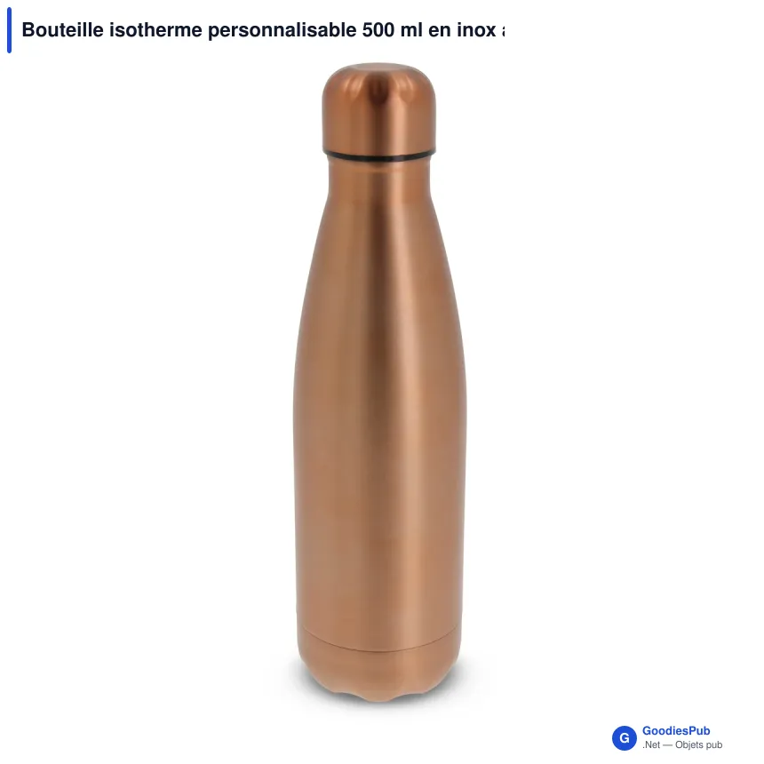 Bouteille isotherme personnalisable 500 ml en inox avec logo - Swing Luxe - Image 5