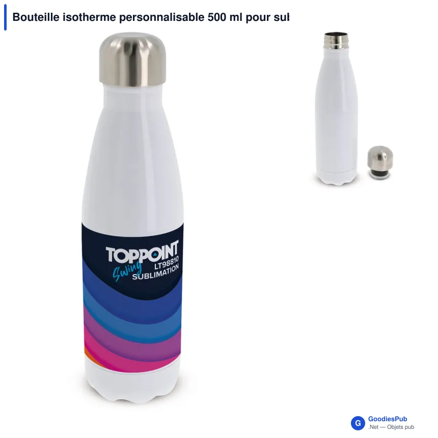 Bouteille isotherme personnalisable 500 ml pour sublimation avec logo - Swing - Image 1