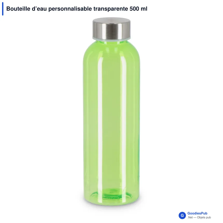 Bouteille d’eau personnalisable transparente 500 ml avec logo - Jane - Image 2