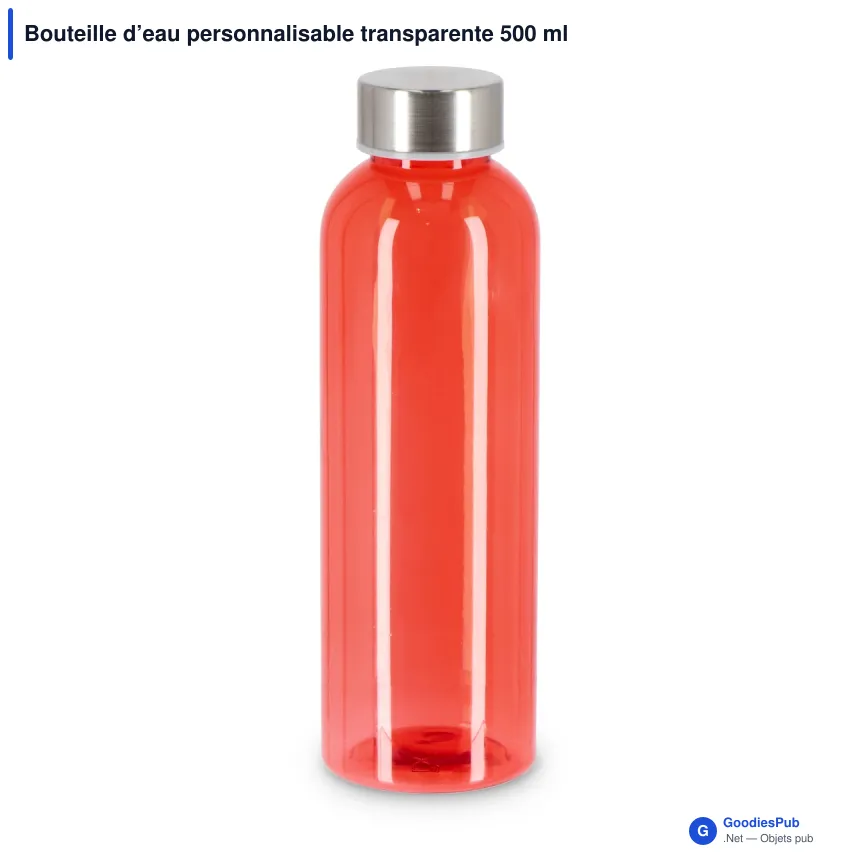 Bouteille d’eau personnalisable transparente 500 ml avec logo - Jane - Image 3