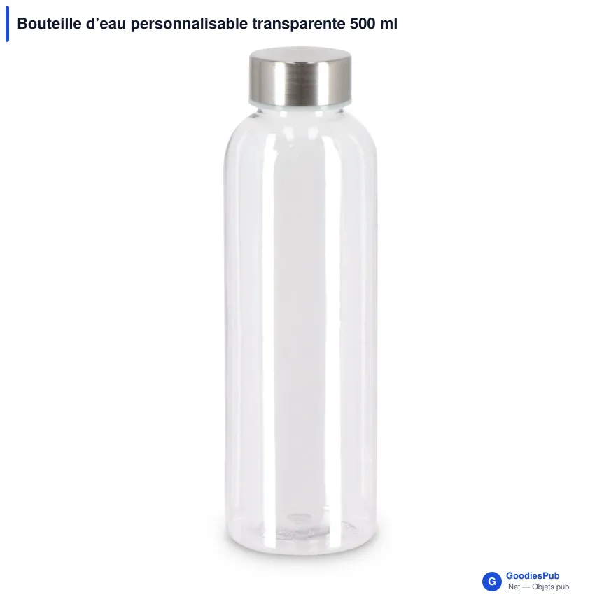 Bouteille d’eau personnalisable transparente 500 ml avec logo - Jane - Image 4