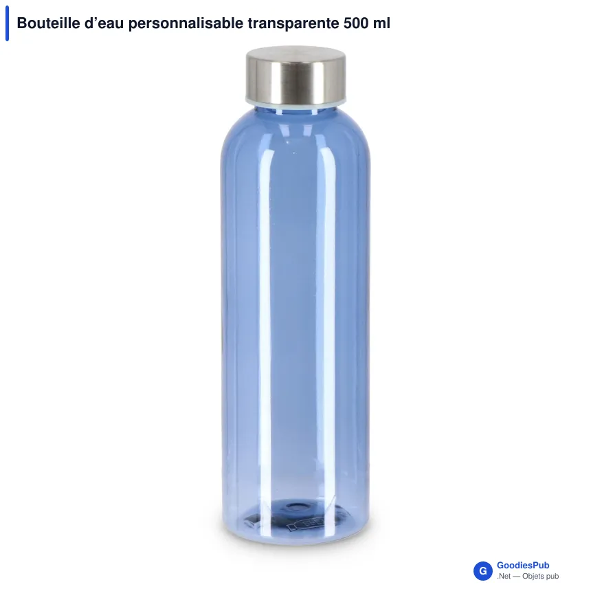 Bouteille d’eau personnalisable transparente 500 ml avec logo - Jane - Image 5