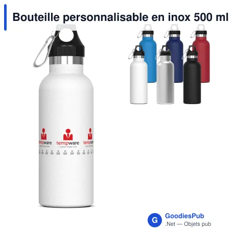 Bouteille personnalisable en inox 500 ml avec logo - Lennox