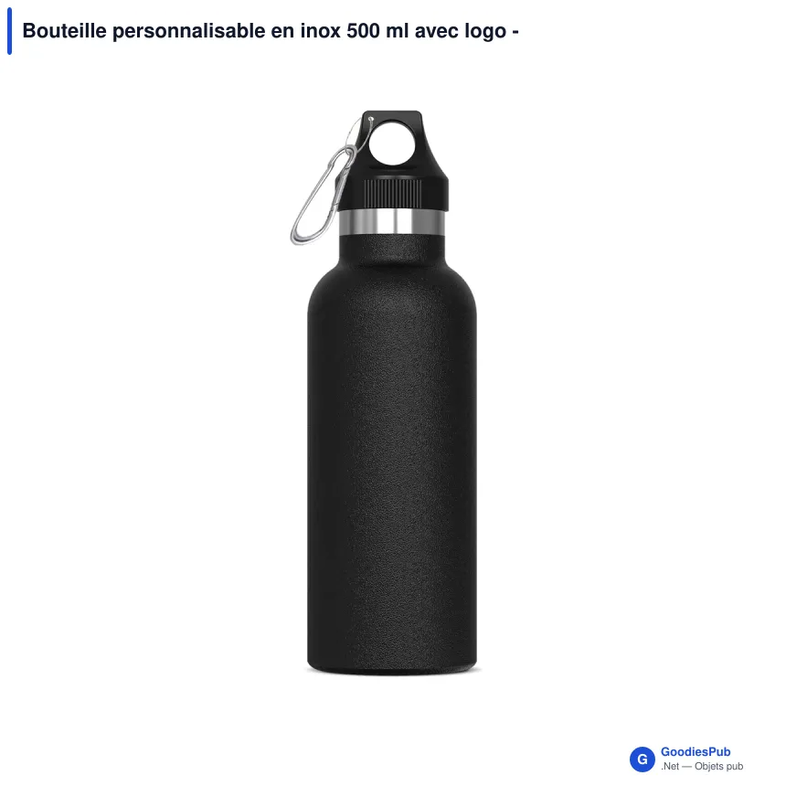 Bouteille personnalisable en inox 500 ml avec logo - Lennox - Image 3