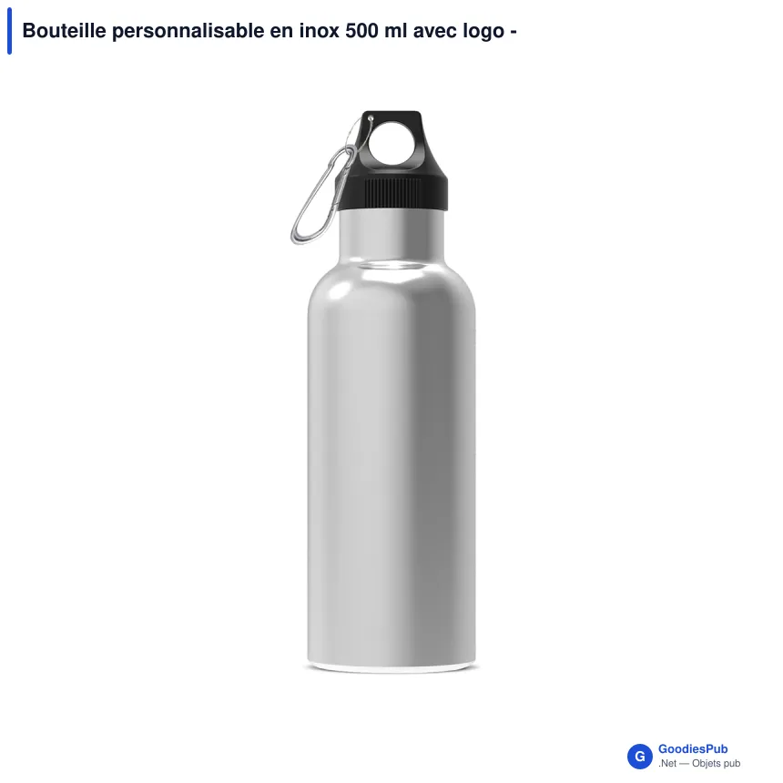 Bouteille personnalisable en inox 500 ml avec logo - Lennox - Image 4