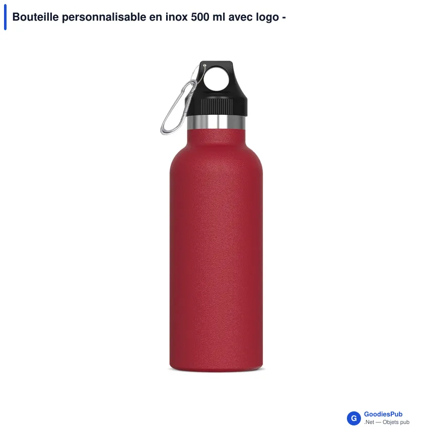 Bouteille personnalisable en inox 500 ml avec logo - Lennox - Image 7