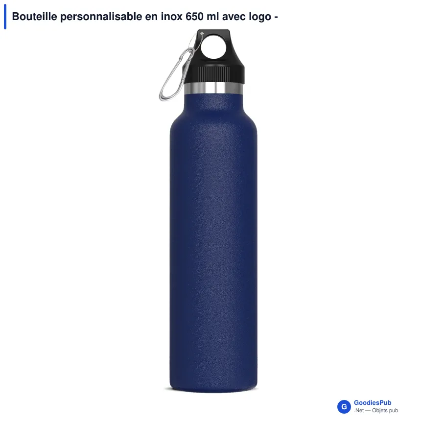 Bouteille personnalisable en inox 650 ml avec logo - Lennox - Image 2
