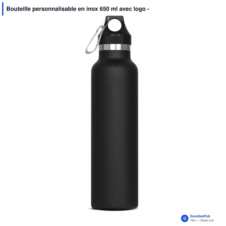 Bouteille personnalisable en inox 650 ml avec logo - Lennox - Image 3