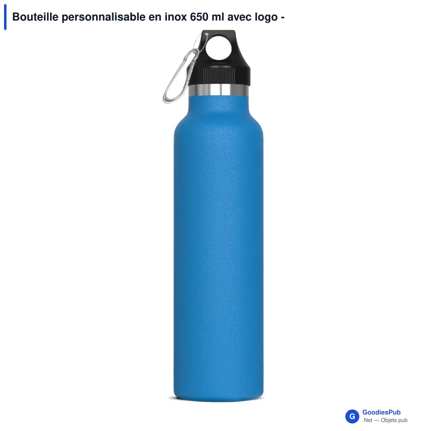 Bouteille personnalisable en inox 650 ml avec logo - Lennox - Image 4