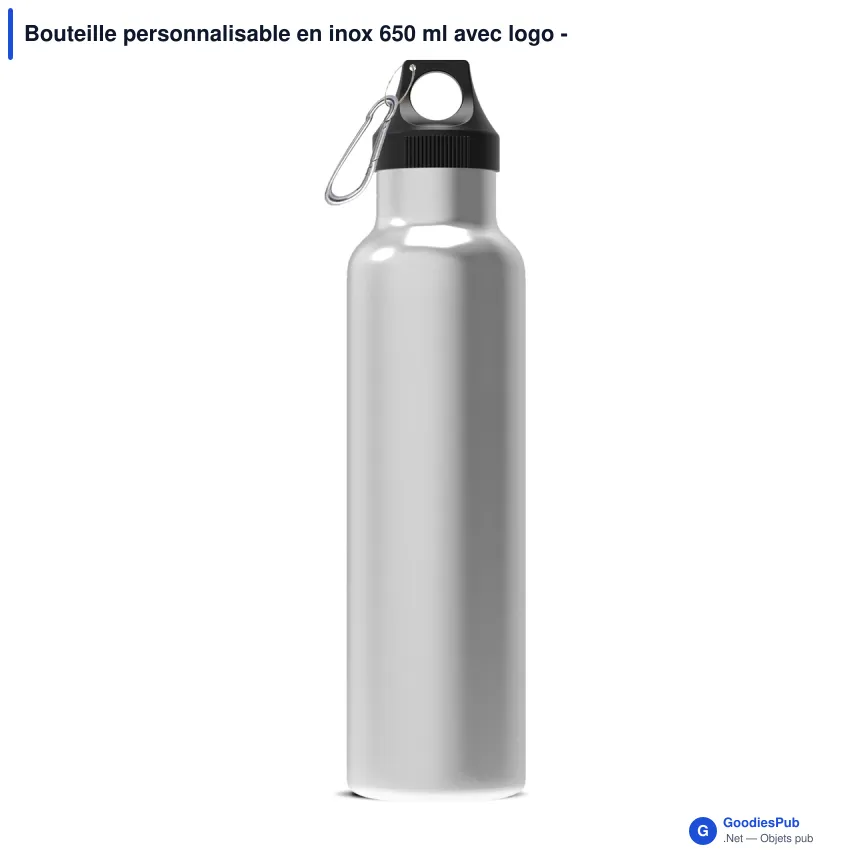 Bouteille personnalisable en inox 650 ml avec logo - Lennox - Image 5