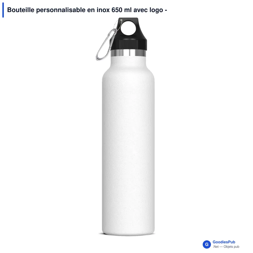 Bouteille personnalisable en inox 650 ml avec logo - Lennox - Image 6
