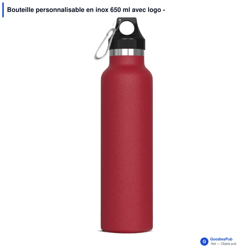 Bouteille personnalisable en inox 650 ml avec logo - Lennox - Image 7