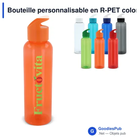 Bouteille personnalisable en R-PET colorée 600 ml avec logo - Loop