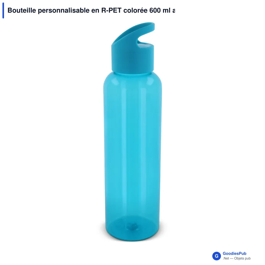 Bouteille personnalisable en R-PET colorée 600 ml avec logo - Loop - Image 3