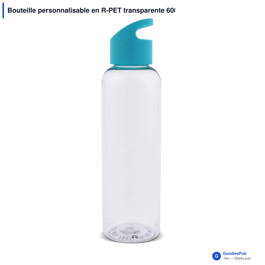 Bouteille personnalisable en R-PET transparente 600 ml avec logo - Loop - Image 2