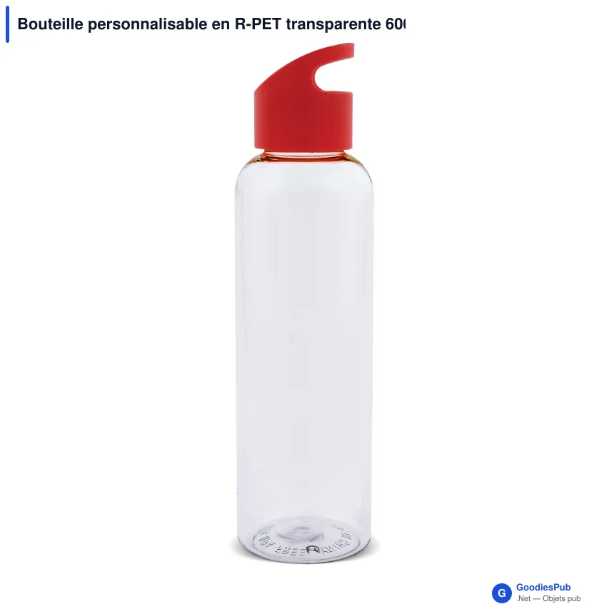 Bouteille personnalisable en R-PET transparente 600 ml avec logo - Loop - Image 3