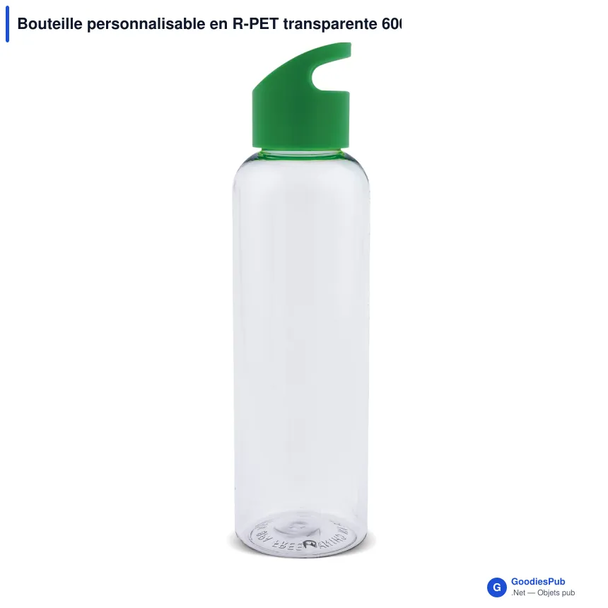 Bouteille personnalisable en R-PET transparente 600 ml avec logo - Loop - Image 4