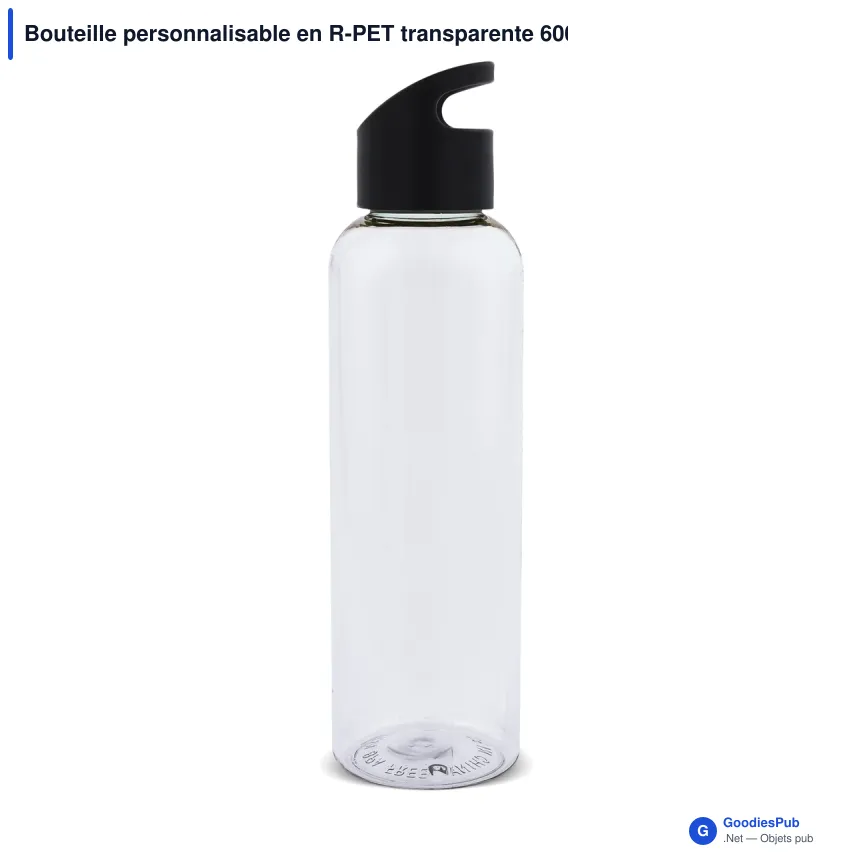 Bouteille personnalisable en R-PET transparente 600 ml avec logo - Loop - Image 5