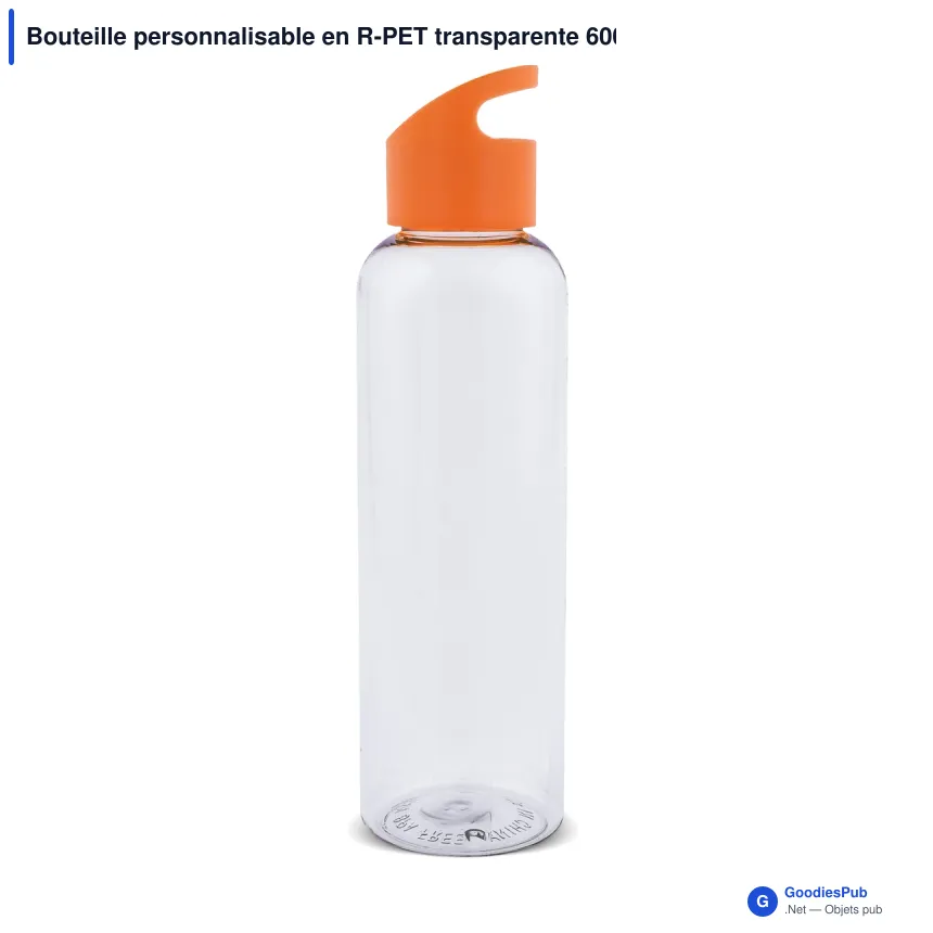Bouteille personnalisable en R-PET transparente 600 ml avec logo - Loop - Image 6