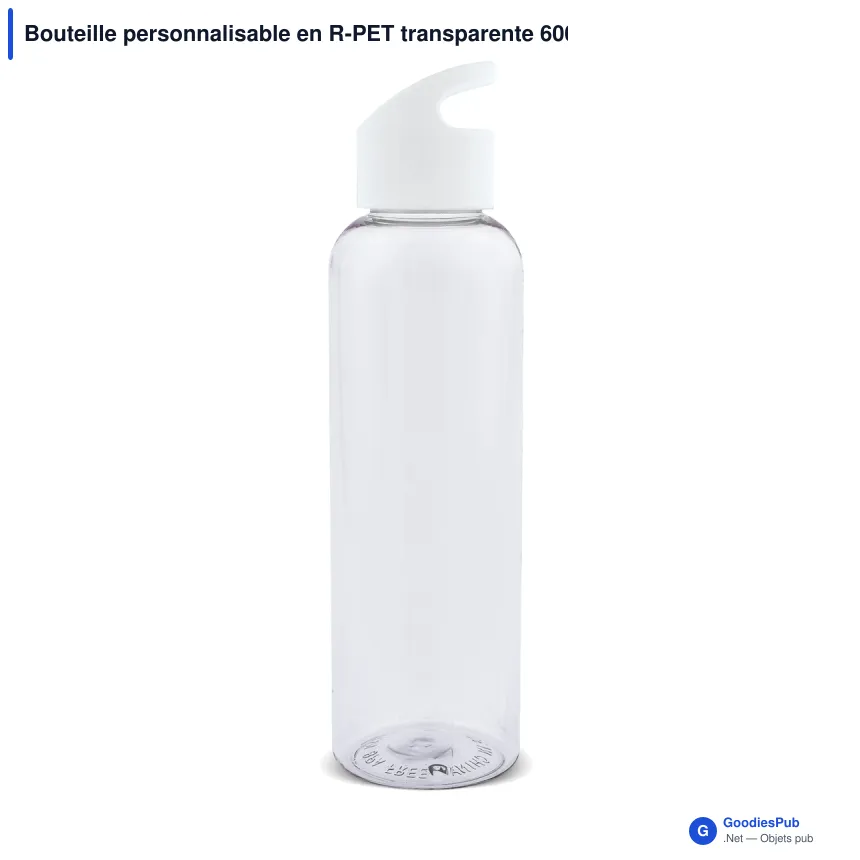 Bouteille personnalisable en R-PET transparente 600 ml avec logo - Loop - Image 8