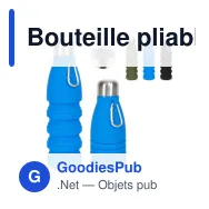 Bouteille pliable personnalisable 550 ml en silicone avec logo - Sagaform Stig - Miniature 1