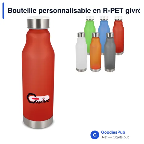 Bouteille personnalisable en R-PET givré 600 ml avec logo - Finition givrée