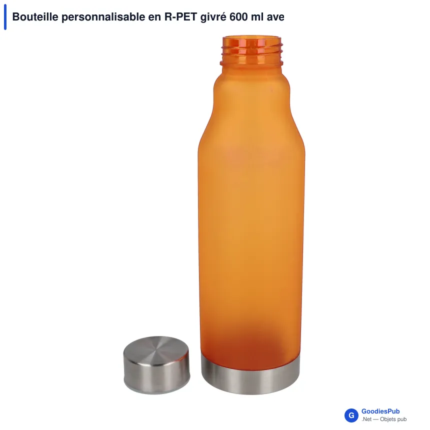 Bouteille personnalisable en R-PET givré 600 ml avec logo - Finition givrée - Image 3