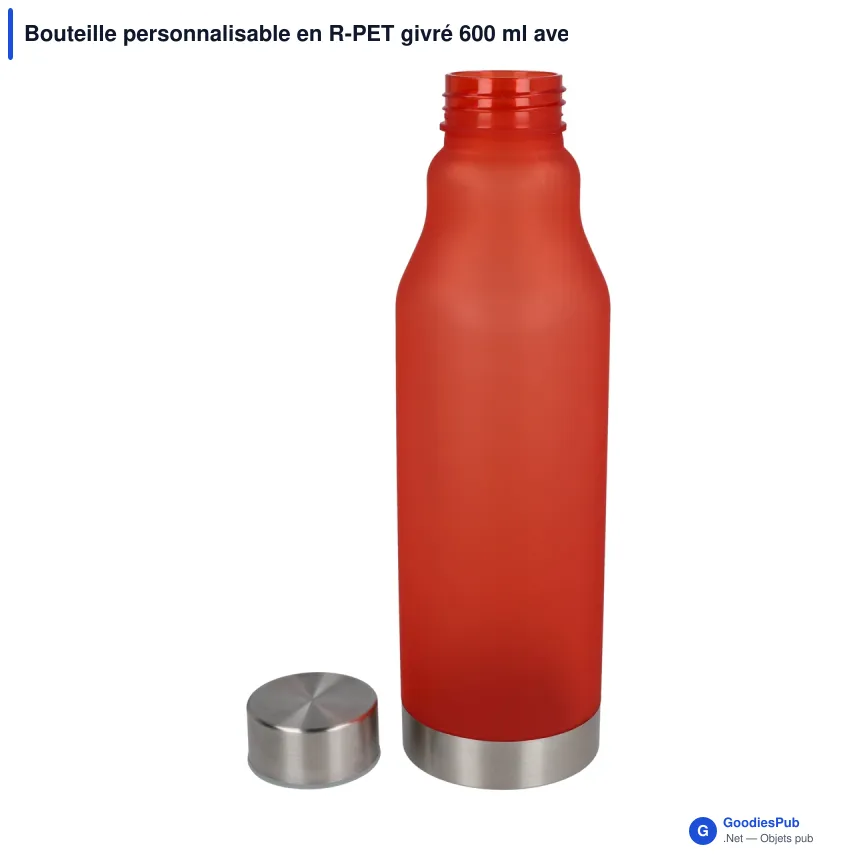 Bouteille personnalisable en R-PET givré 600 ml avec logo - Finition givrée - Image 5