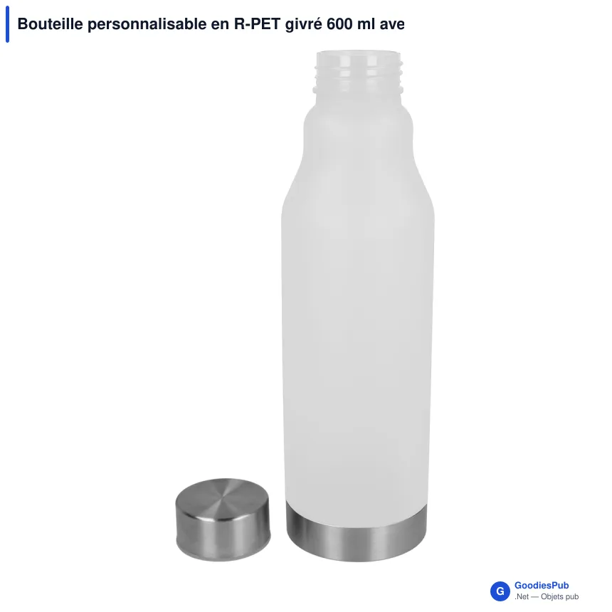 Bouteille personnalisable en R-PET givré 600 ml avec logo - Finition givrée - Image 6