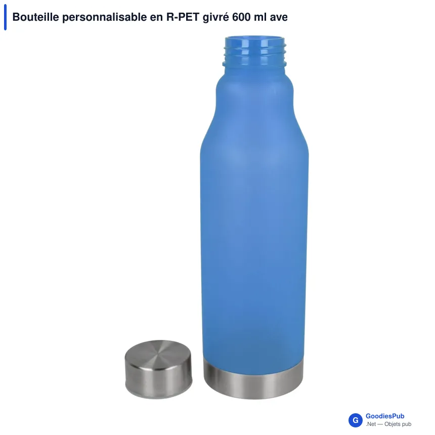 Bouteille personnalisable en R-PET givré 600 ml avec logo - Finition givrée - Image 7