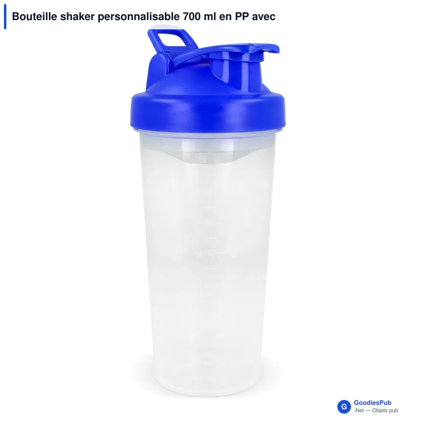 Bouteille shaker personnalisable 700 ml en PP avec logo - Fitness - Image 2
