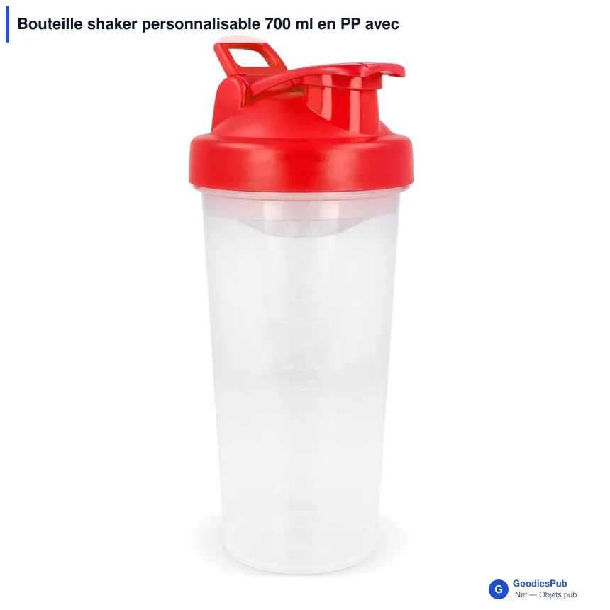 Bouteille shaker personnalisable 700 ml en PP avec logo - Fitness - Image 4