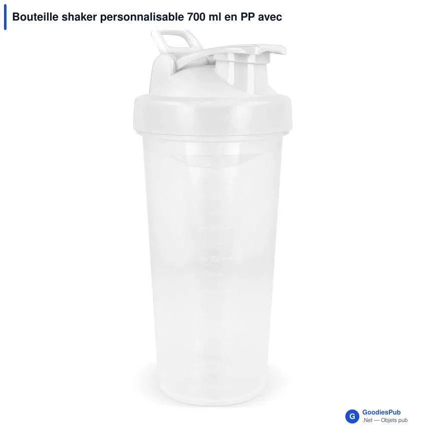 Bouteille shaker personnalisable 700 ml en PP avec logo - Fitness - Image 5