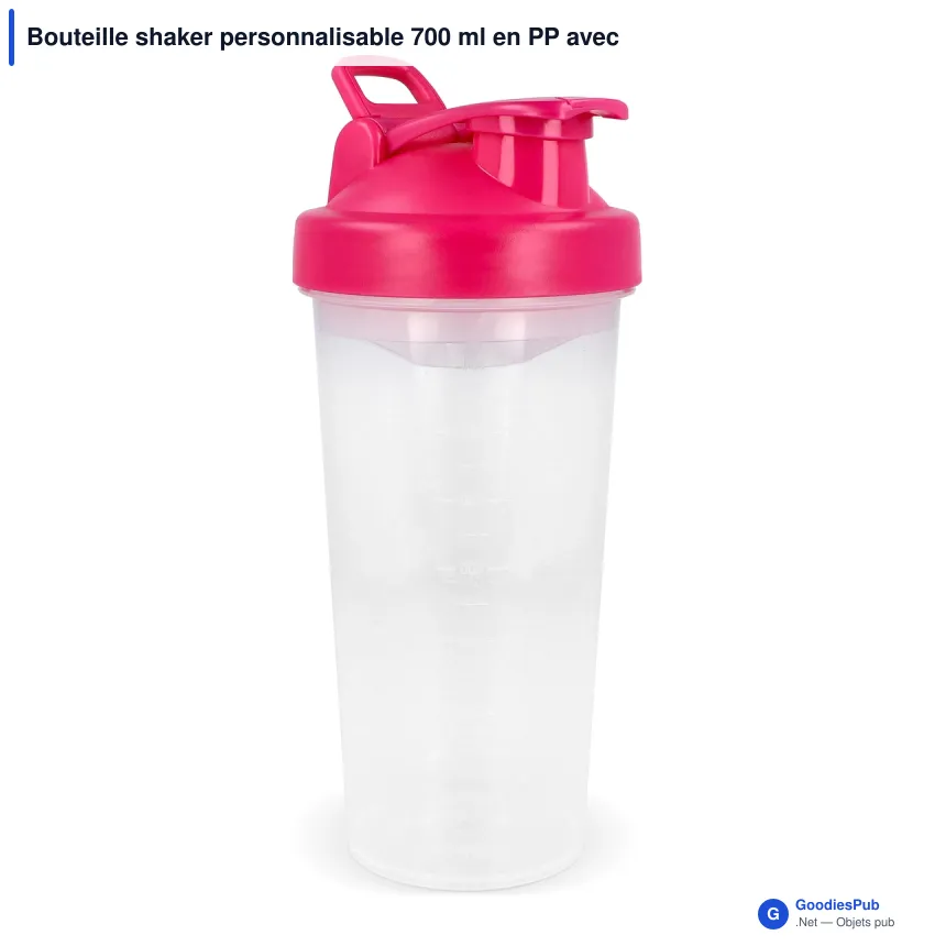 Bouteille shaker personnalisable 700 ml en PP avec logo - Fitness - Image 7