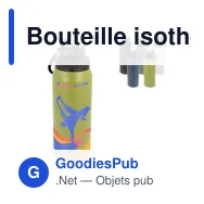 Bouteille isotherme personnalisable 800 ml en inox avec logo - Clark - Miniature 1