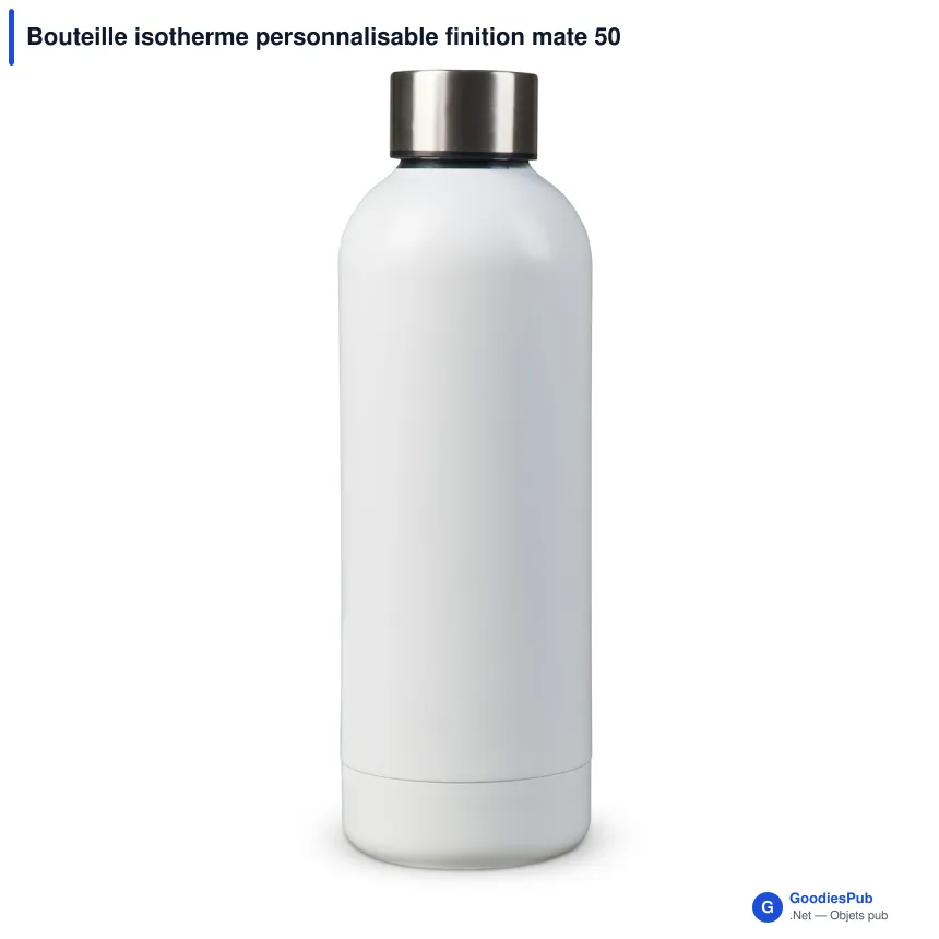 Bouteille isotherme personnalisable finition mate 500 ml avec logo - Thermo - Image 2
