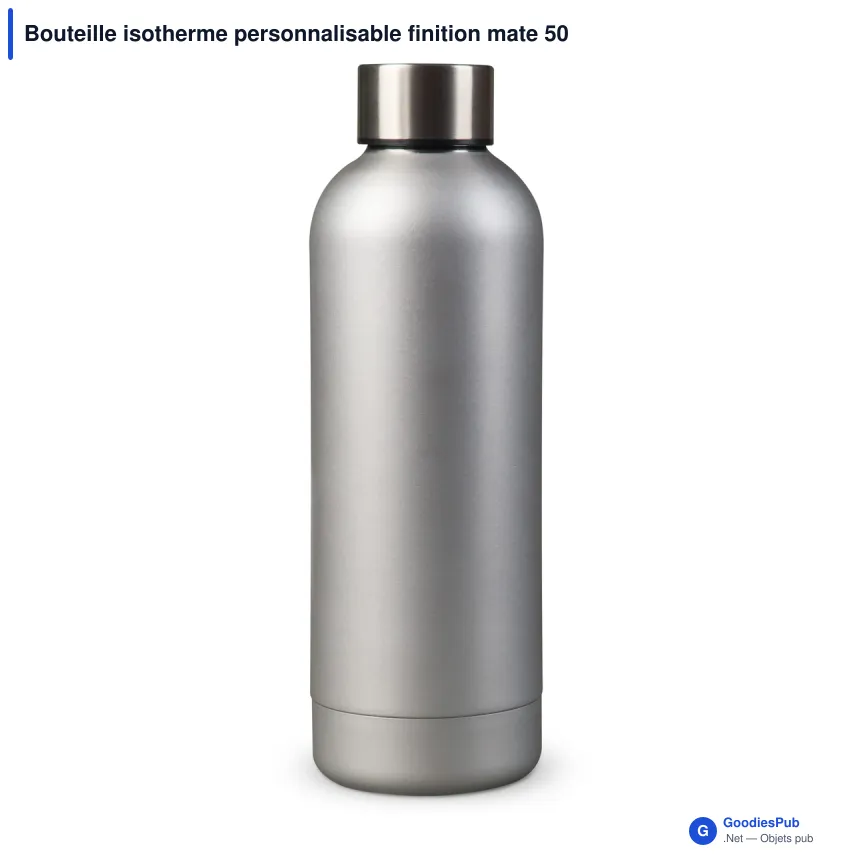 Bouteille isotherme personnalisable finition mate 500 ml avec logo - Thermo - Image 3