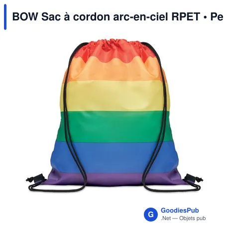BOW Sac à cordon arc-en-ciel RPET