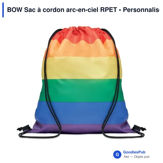 BOW Sac à cordon arc-en-ciel RPET - Image 1