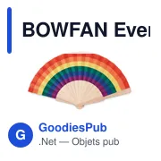 BOWFAN Eventail en bois arc-en-ciel - Miniature 1