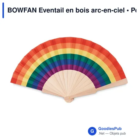 BOWFAN Eventail en bois arc-en-ciel