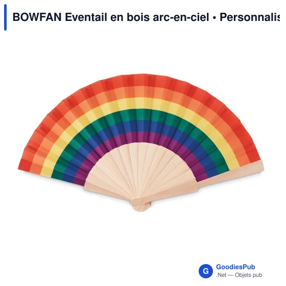 BOWFAN Eventail en bois arc-en-ciel - Image 1