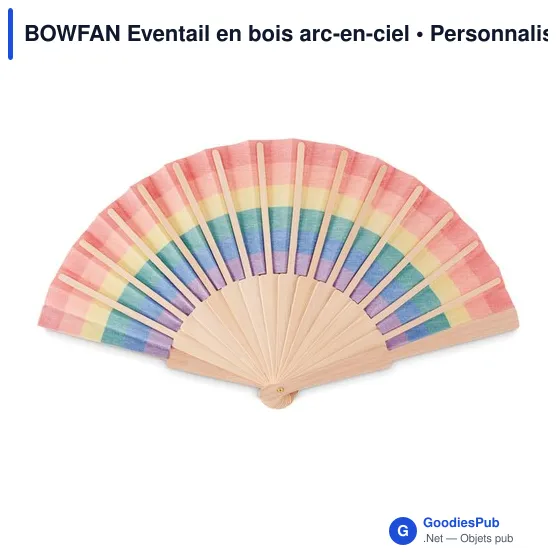 BOWFAN Eventail en bois arc-en-ciel - Image 2