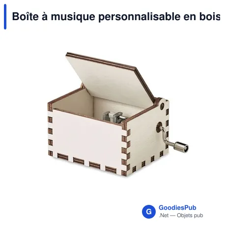 Boîte à musique personnalisable en bois avec logo - BOXMAS