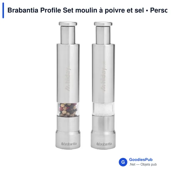 Moulin à épices personnalisable Brabantia Profile Set avec logo - Image 1