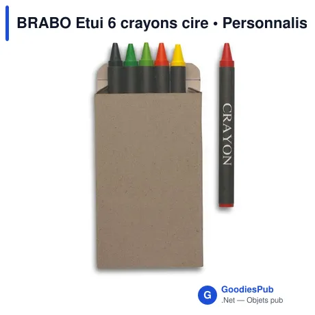 BRABO Etui 6 crayons cire