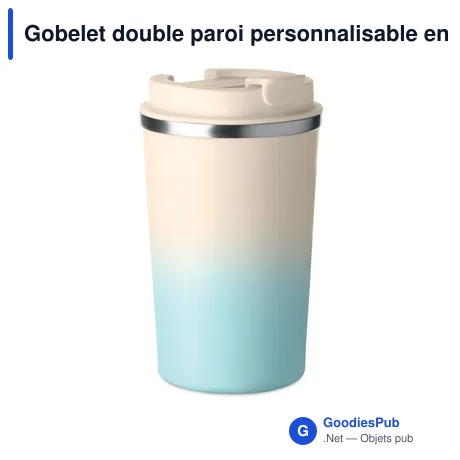 Gobelet double paroi personnalisable en acier inoxydable - BRACE GRADIENTavec logo