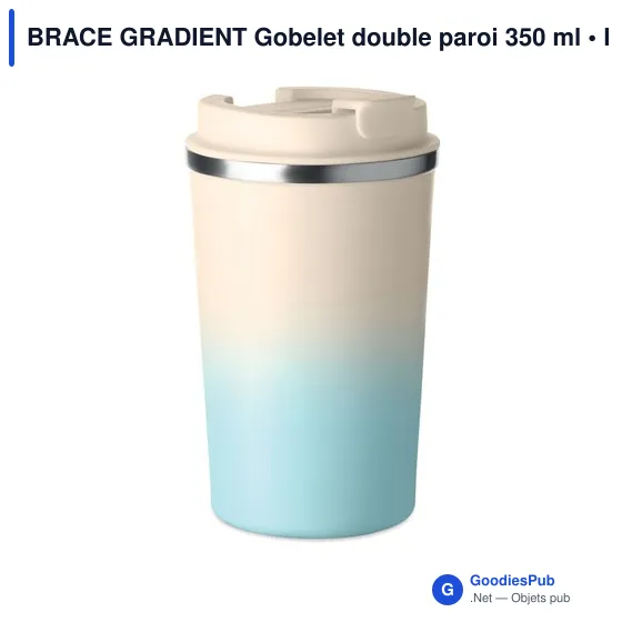 Gobelet double paroi personnalisable en acier inoxydable - BRACE GRADIENTavec logo - Image 1